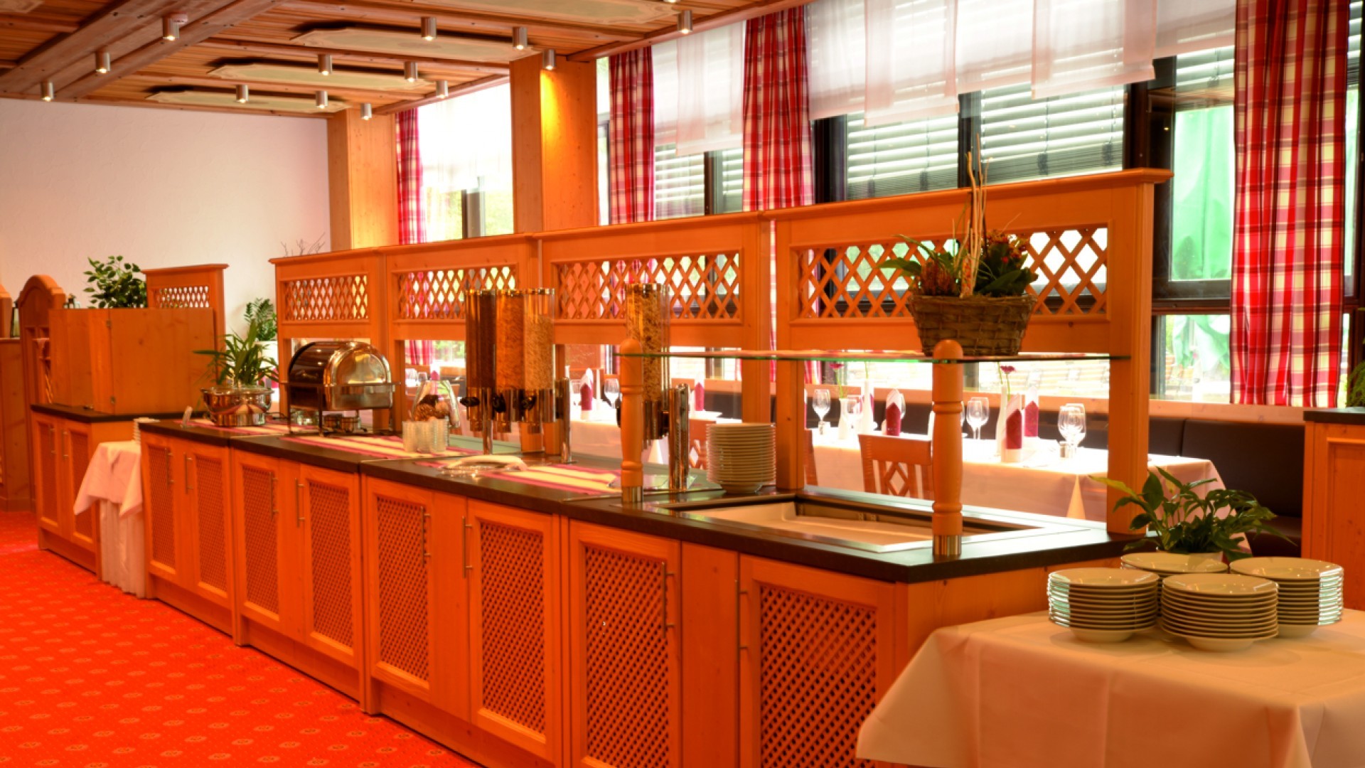 Rich breakfast buffet