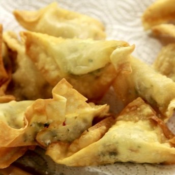 Schafskäse-Wan-Tan - frittierte Wan-Tans